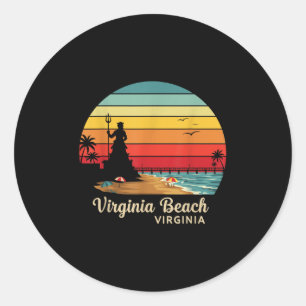 Pegatina Redonda Vacaciones familiares de viajes de verano en Virgi