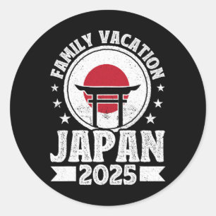 Pegatina Redonda Vacaciones familiares en Japón 2025 Vacaciones de 