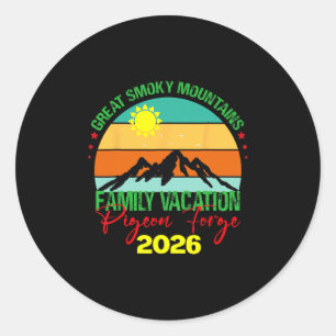 Pegatina Redonda Vacaciones familiares en Pigeon Forge Great Smoky 