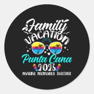 Pegatina Redonda Vacaciones Familiares en Punta Cana 2025 Creando R