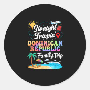 Pegatina Redonda Vacaciones Familiares en República Dominicana 2025