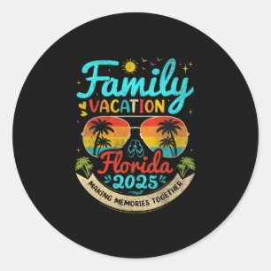 Pegatina Redonda Vacaciones Familiares Florida 2025 Grupo Florida V