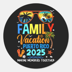 Pegatina Redonda Vacaciones familiares Puerto Rico 2025 Vacaciones