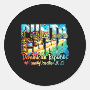 Pegatina Redonda Vacaciones Familiares Punta Cana 2025 A La Repúbli