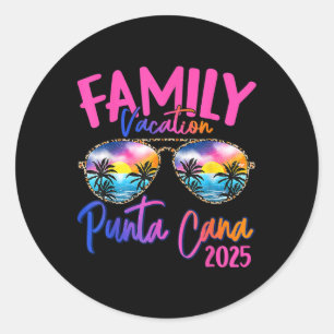 Pegatina Redonda Vacaciones familiares Punta Cana 2025 Vacaciones c