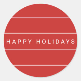 Pegatina Redonda Vacaciones Felices Simples y Modernas