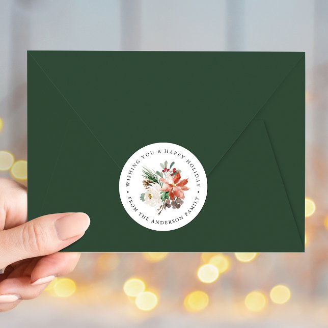 Pegatina Redonda Vacaciones florales en invierno (Subido por el creador)