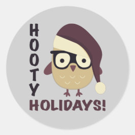 Pegatina Redonda ¡Vacaciones Hipster Hooty!