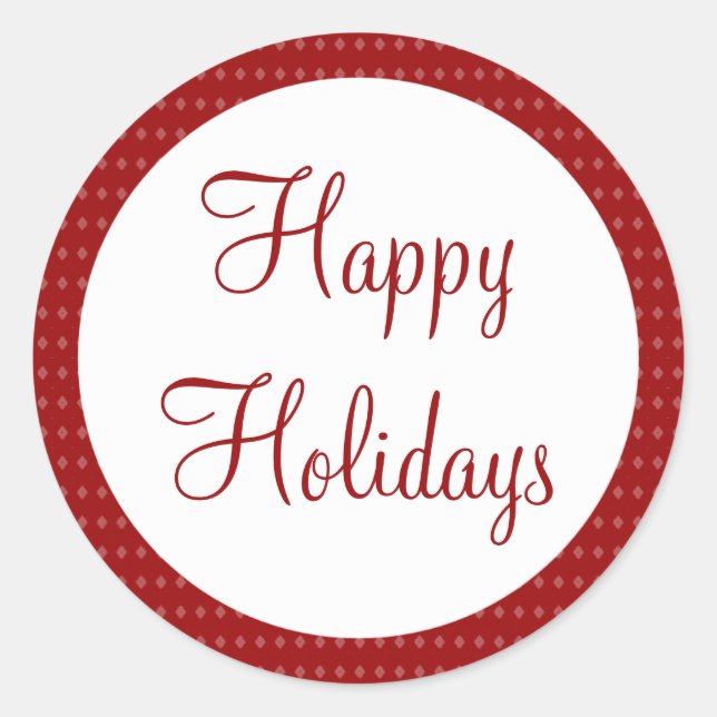 Pegatina Redonda Vacaciones Red Happy (Anverso)