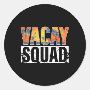 Pegatina Redonda Vacaciones Vacay Squad verano vacaciones familiare