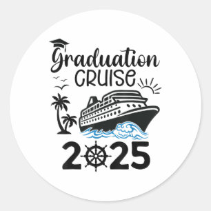 Pegatina Redonda Vacaciones veraniegas de crucero de graduación 202