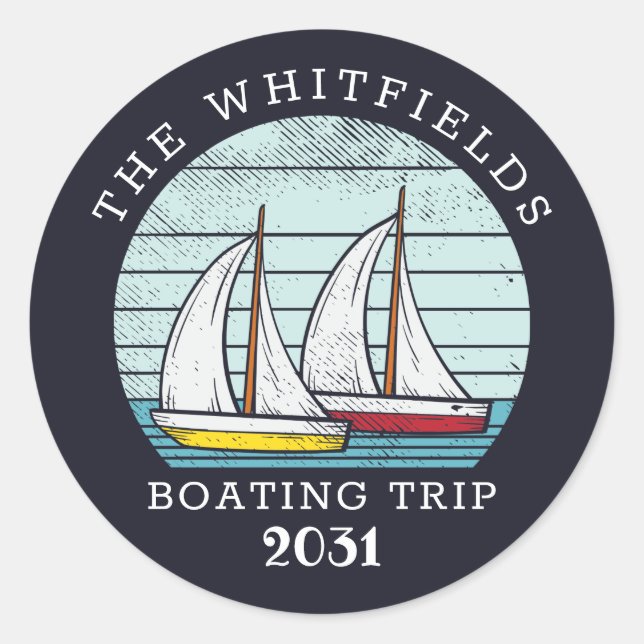 Pegatina Redonda Vacaciones veraniegas familiares de Personalizados (Anverso)