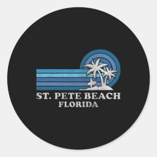 Pegatina Redonda Vacaciones veraniegas familiares de St. Pete Beach