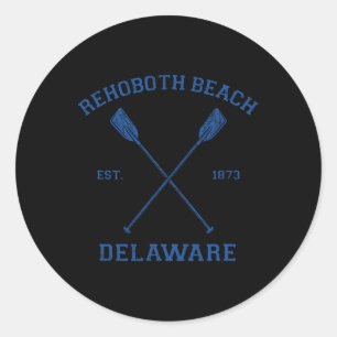 Pegatina Redonda Vacaciones Vintage Rehoboth Beach Para Hombres Muj