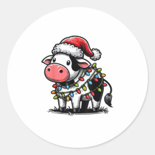 Pegatina Redonda Vacas Navidades Vestidos Vestidos Para Niños
