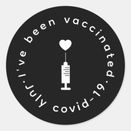 Pegatina Redonda Vaccinated Pride Modern Heart Design