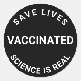 Pegatina Redonda Vacunada, la ciencia es real, salva vidas negras