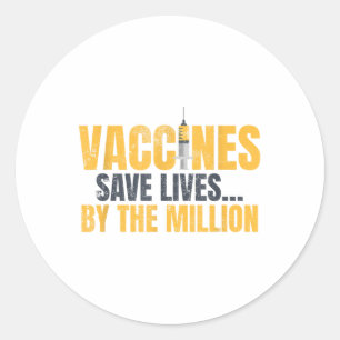 Pegatina Redonda Vacunas salvan vidas_ Conciencia sobre la vacunaci