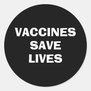 Pegatina Redonda Vacunas salvan vidas vacunadas
