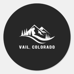 Pegatina Redonda Vail Colorado Mountains Souvenir Memorabilia Winte