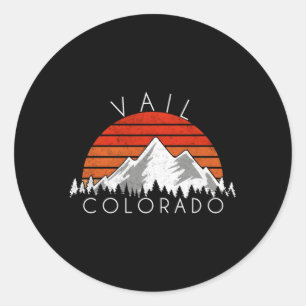 Pegatina Redonda Vail Colorado perturbado