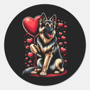 Pegatina Redonda Vale, propietario de perros El día de San Valentín