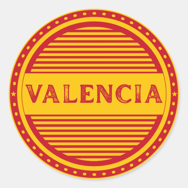 Pegatina Redonda Valencia City Pride Emblem – Spanish Identity (Anverso)