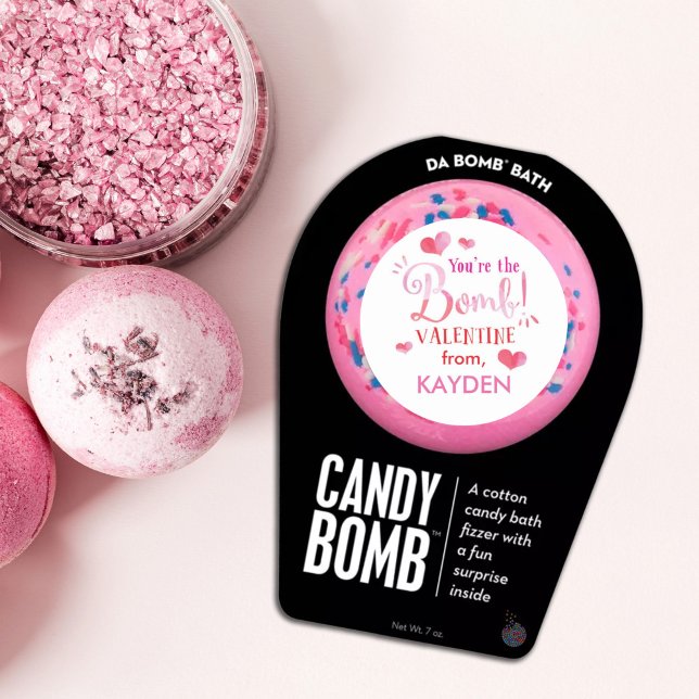 Pegatina Redonda Valentín de la bomba rosada personalizada de corte (Subido por el creador)