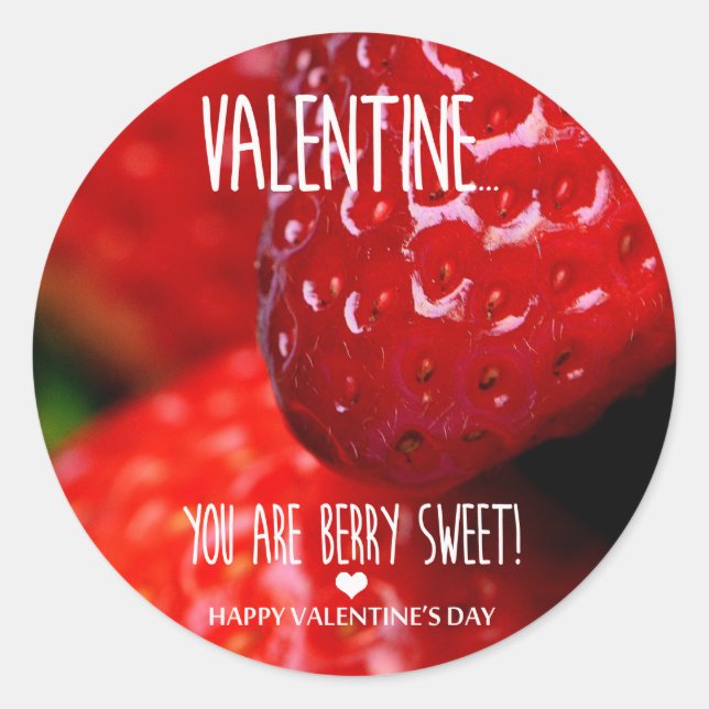 Pegatina Redonda Valentín, eres muy dulce. (Anverso)