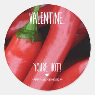 Pegatina Redonda ¡Valentín, estás caliente!