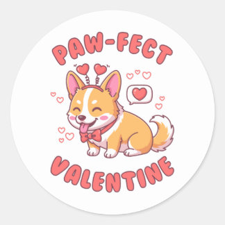 Pegatina Redonda Valentín Perfecto de Pata - Regalo de San Valentín