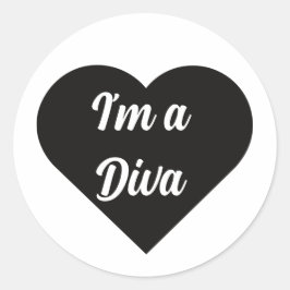 Pegatina Redonda Valentine Black Happy heart romance graphic