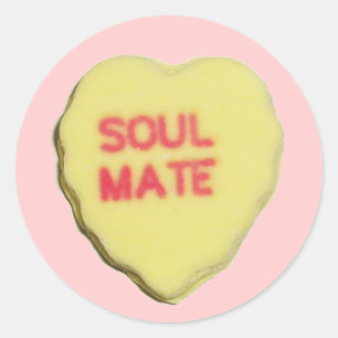 Pegatina Redonda Valentine Candy Heart