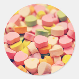 Pegatina Redonda Valentine Candy Hearts