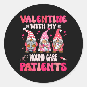 Pegatina Redonda Valentine Con Mi Día de San Valentín De Cuidados D