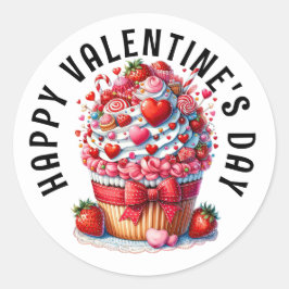 PEGATINA REDONDA VALENTINE CUPCAKE