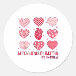 Pegatina Redonda Valentine Little Heart Chd Awareness Heart Anatom