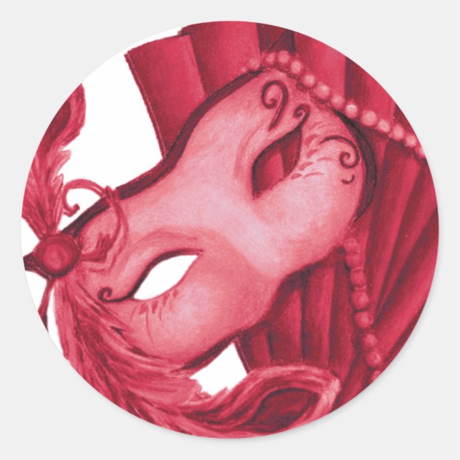 Pegatina Redonda Valentine-Mask (Anverso)