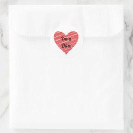 Pegatina Redonda Valentine Red Happy heart romance graphic