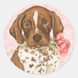 Pegatina Redonda Valentine Rosa GSP