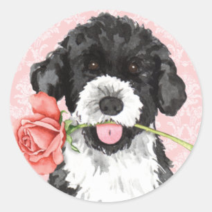 Pegatina Redonda Valentine Rosa PWD