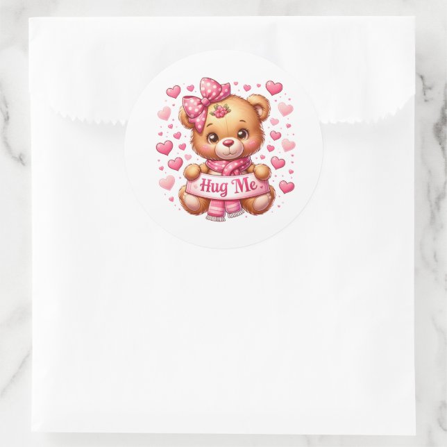 Pegatina Redonda Valentine Teddy Stickers (Bolso)