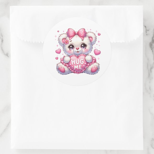 Pegatina Redonda Valentine Teddy Stickers (Bolso)