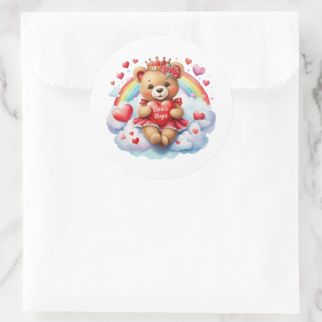 Pegatina Redonda Valentine Teddy Stickers (Bolso)