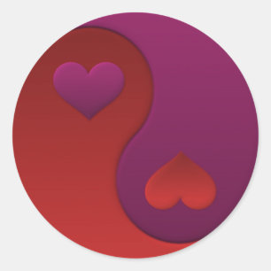 Pegatina Redonda Valentine Yin Yang