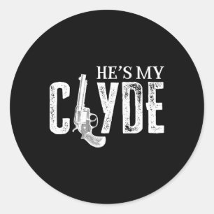 Pegatina Redonda Valentines Bonnie Clyde Coincidiendo Pareja Amor T