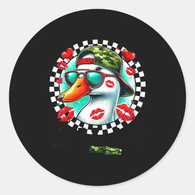 Pegatina Redonda Valentine's Day Duck Hunting Camo Call Me Toddler  (Anverso)