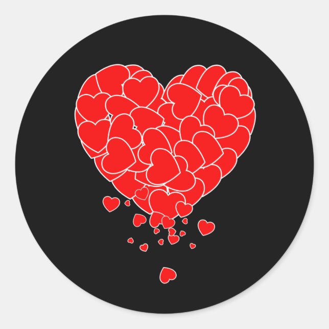 Pegatina Redonda Valentine's Day - Heart Of Hearts (Anverso)