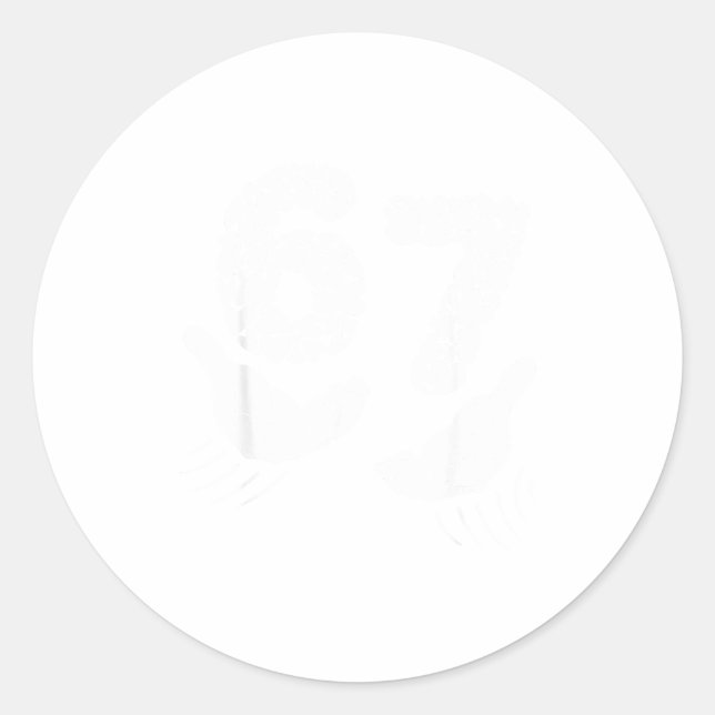 Pegatina Redonda Valentines Day Six Seven 6 7 Meme Hand Heart 67 Me (Anverso)
