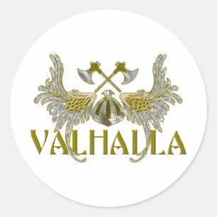 Pegatina Redonda Valhalla